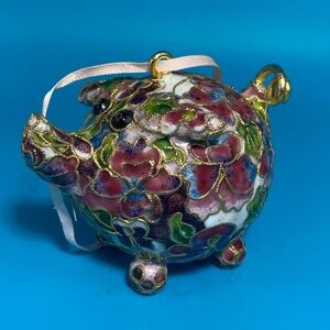Vintage Closionne Colorful Pig Figure Ornament
